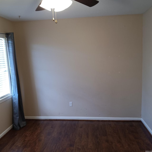 162 Cloverdale, Searcy, AR 72143 - spare room featuring baseboards, wood finished floors, and a ceiling fan