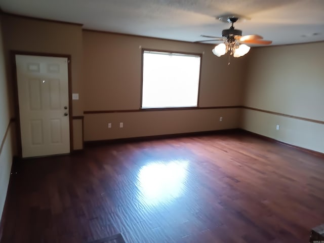 162 Cloverdale, Searcy, AR 72143 - spare room featuring a ceiling fan, wood finished floors, and baseboards