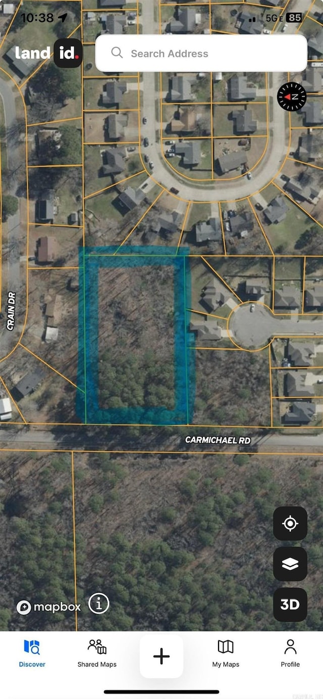803 Carmichael Rd, Bryant, AR 72022 - aerial view of property's location with property boundaries highlighted