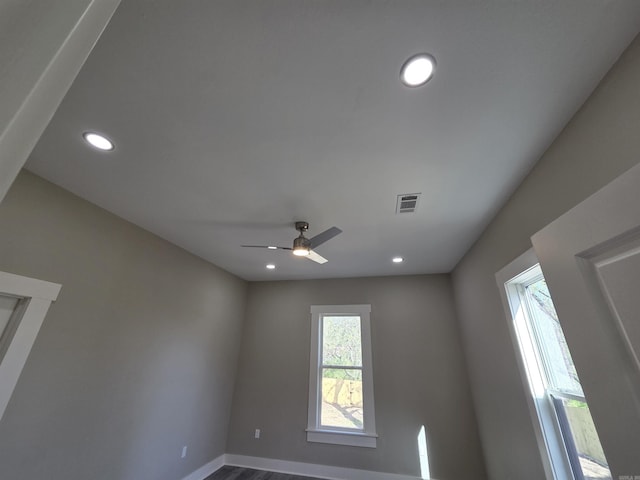 1017 Jefferson, Little Rock, AR 72204 - detailed view of recessed lighting, a ceiling fan, and baseboards
