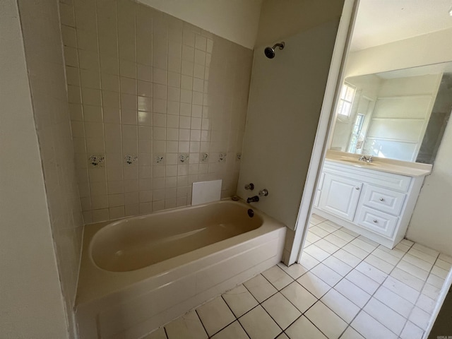 3224 W 11th St, Little Rock, AR 72204 - bathroom featuring tile patterned floors, vanity, and shower / washtub combination