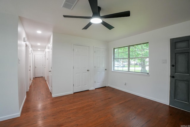 3516 Vickie Dr, Bryant, AR 72022 - unfurnished bedroom featuring wood finished floors, baseboards, recessed lighting, and ceiling fan