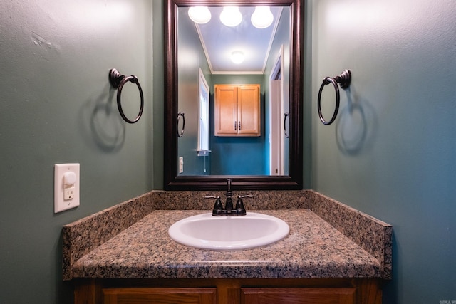 15 Coolwood Dr, Little Rock, AR 72202 - bathroom featuring ornamental molding and vanity