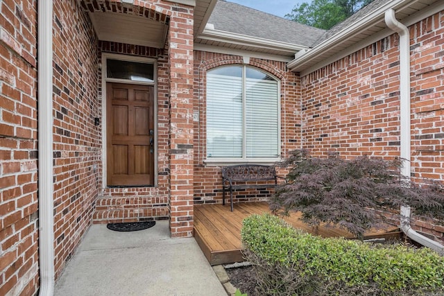 110 Clervaux Cir, Little Rock, AR 72223 - doorway to property featuring brick siding and a shingled roof