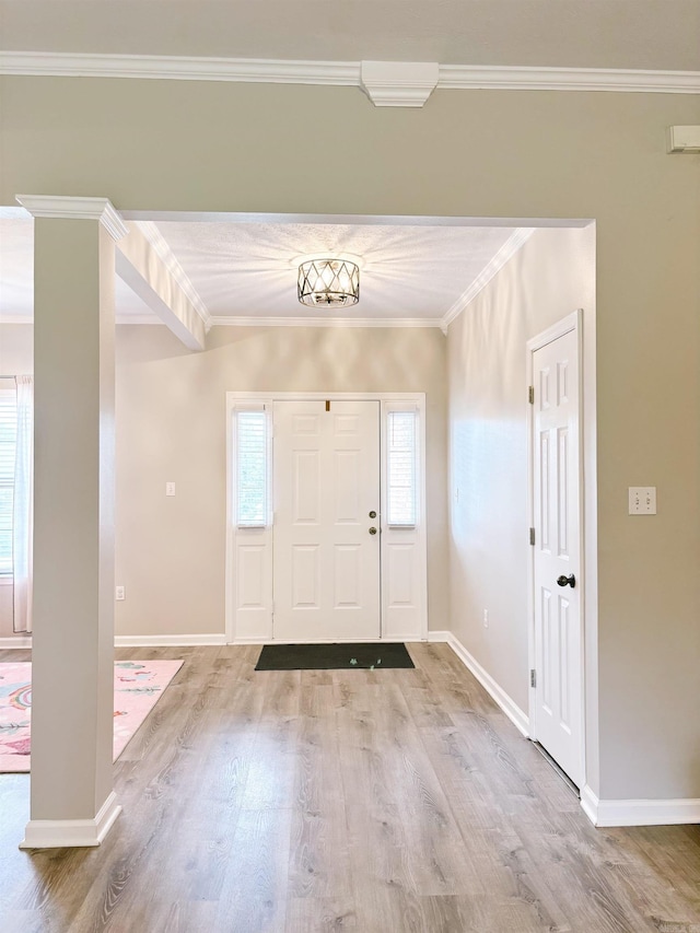 1808 Hidden Crk, Sherwood, AR 72120 - entryway featuring ornamental molding, wood finished floors, and baseboards