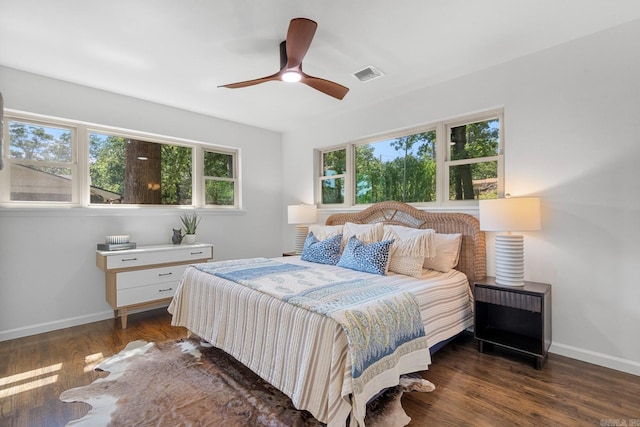 136 Buster Reed Dr, Hot Springs, AR 71913 - bedroom with baseboards, wood finished floors, and a ceiling fan