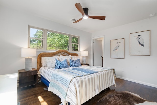136 Buster Reed Dr, Hot Springs, AR 71913 - bedroom with wood finished floors, baseboards, and ceiling fan