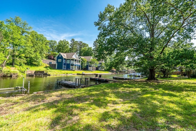 136 Buster Reed Dr, Hot Springs, AR 71913 - dock area featuring a water view and a yard