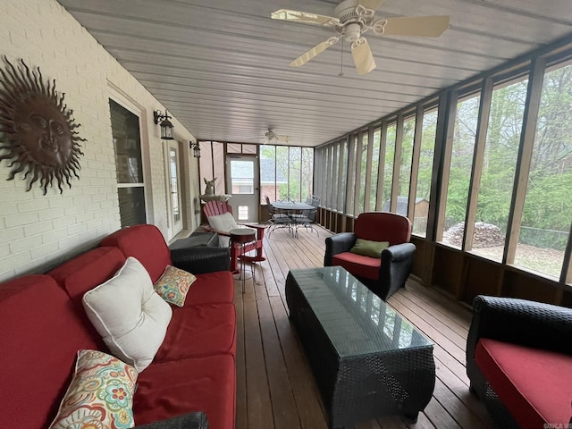8 Evergreen Ct, Little Rock, AR 72227 - sunroom / solarium featuring ceiling fan, an outdoor hangout area, and outdoor dining space