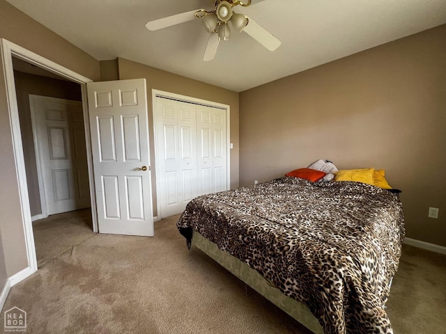 700 Amberwood, Jonesboro, AR 72401 - carpeted bedroom featuring baseboards, a closet, and ceiling fan