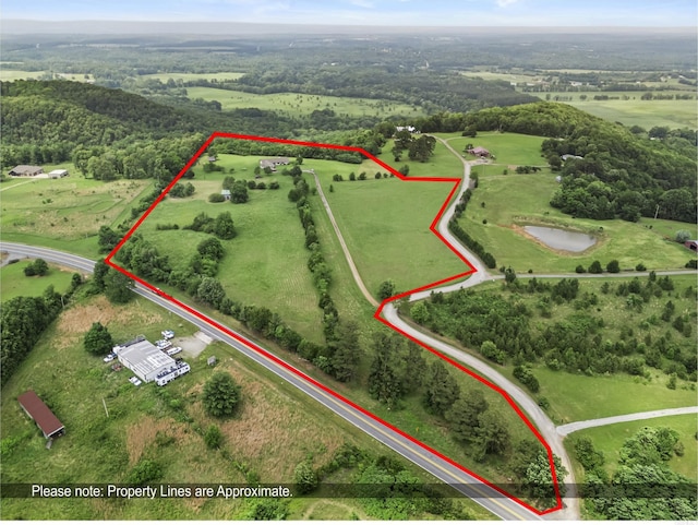 105 Traci Ln, Heber Springs, AR 72543 - overview of rural landscape with property parcel outlined