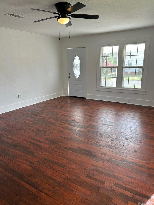 601 N Hickory, Searcy, AR 72143 - entrance foyer with dark wood-style flooring, ceiling fan, and baseboards