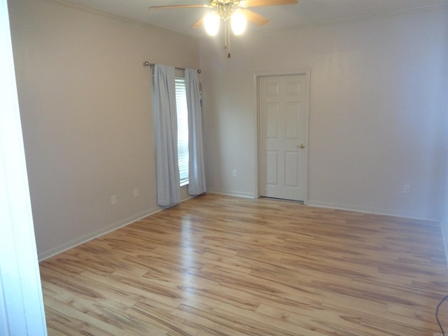 6 Jack Nicklaus Cv, Little Rock, AR 72210 - spare room featuring ceiling fan, light wood finished floors, ornamental molding, and baseboards