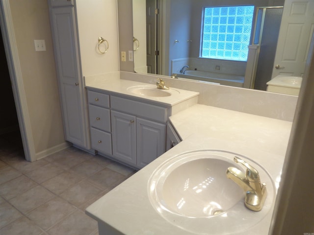 6 Jack Nicklaus Cv, Little Rock, AR 72210 - full bath with vanity, tile patterned floors, a bath, and a stall shower