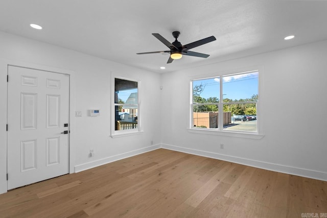 2501 S Maple St, Little Rock, AR 72204 - entrance foyer with light wood-type flooring, baseboards, recessed lighting, and a ceiling fan