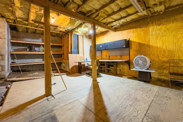 1505 Cherry Brook Dr, Little Rock, AR 72211 - unfinished basement featuring wood walls