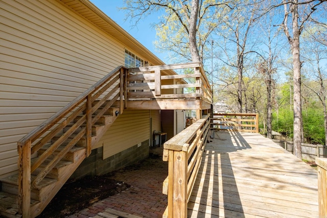 1505 Cherry Brook Dr, Little Rock, AR 72211 - wooden terrace with stairway