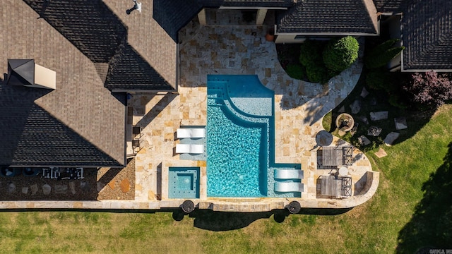 64 Sologne Cir, Little Rock, AR 72223 - view from above of property featuring a pool area
