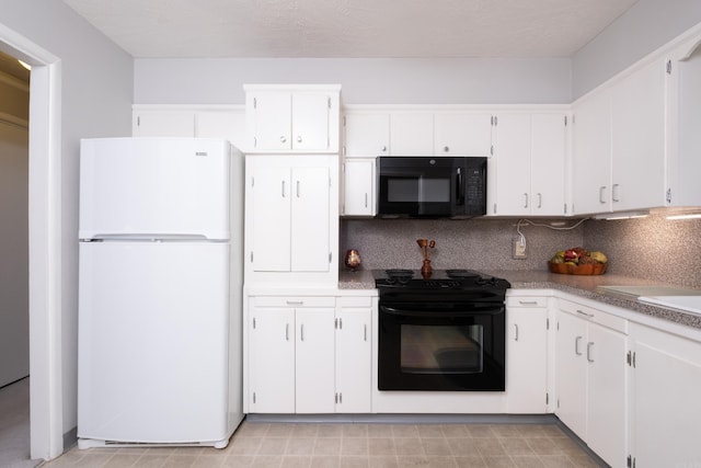 25 Barbara Cir, Little Rock, AR 72204 - kitchen with black appliances, backsplash, and white cabinets