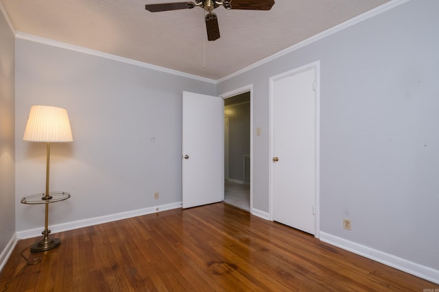 25 Barbara Cir, Little Rock, AR 72204 - unfurnished room with a ceiling fan, wood finished floors, ornamental molding, and baseboards