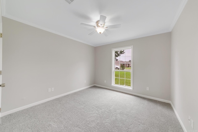 14 Woodbridge, Cabot, AR 72023 - spare room with ornamental molding, ceiling fan, carpet, and baseboards