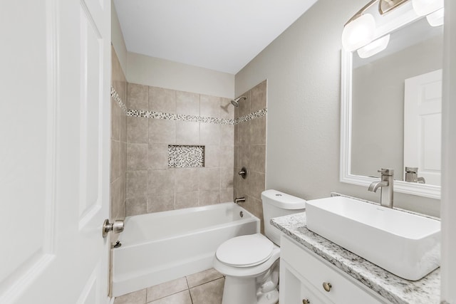 14 Woodbridge, Cabot, AR 72023 - bathroom featuring toilet, vanity, shower / bath combination, and tile patterned flooring