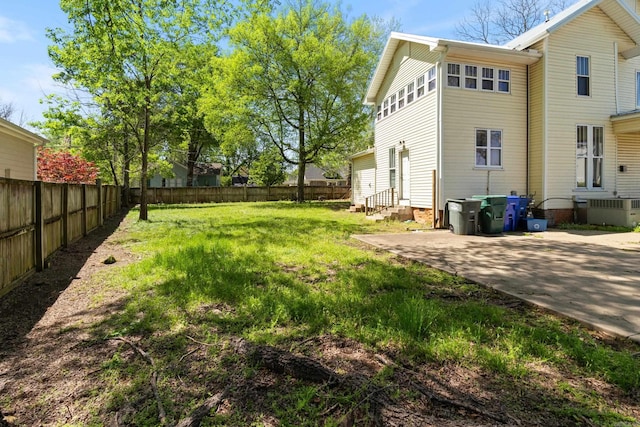 1403 Scott, Conway, AR 72032 - view of yard with entry steps, a patio area, and central AC unit