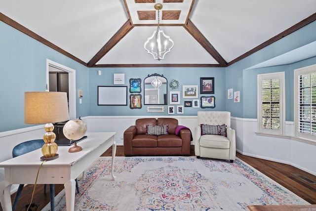 50 Heritage Park Cir, North Little Rock, AR 72116 - living room with a chandelier, wood finished floors, and baseboards