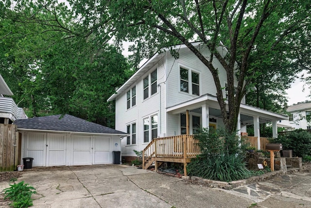 321 Hazel St, Hot Springs, AR 71901 - traditional style home with covered porch, an outbuilding, and a detached garage