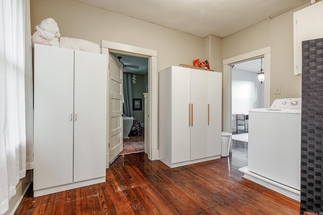 321 Hazel St, Hot Springs, AR 71901 - laundry area featuring washer / dryer and dark wood-style flooring