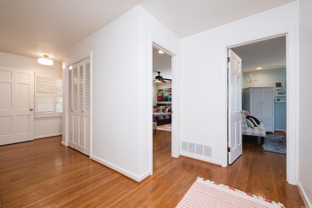 148 Pleasant Valley Dr, Little Rock, AR 72212 - hall with wood finished floors and baseboards