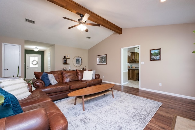 2418 Hickorynut Ct, Little Rock, AR 72211 - living area with wood finished floors, a ceiling fan, and baseboards