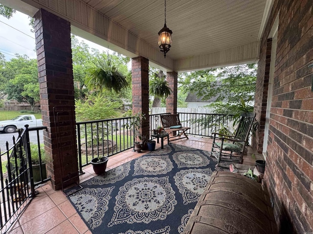 view of covered porch