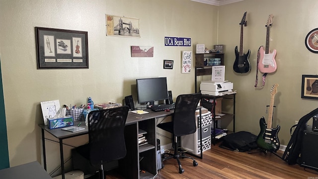 131 Sunny Gap, Conway, AR 72032 - office area featuring wood finished floors and crown molding