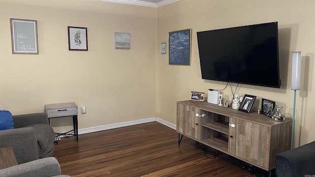 131 Sunny Gap, Conway, AR 72032 - sitting room featuring crown molding, dark wood finished floors, and baseboards