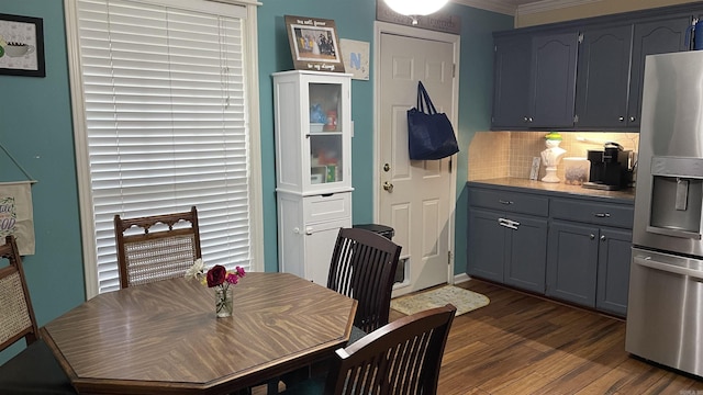 131 Sunny Gap, Conway, AR 72032 - dining room with dark wood-type flooring and ornamental molding