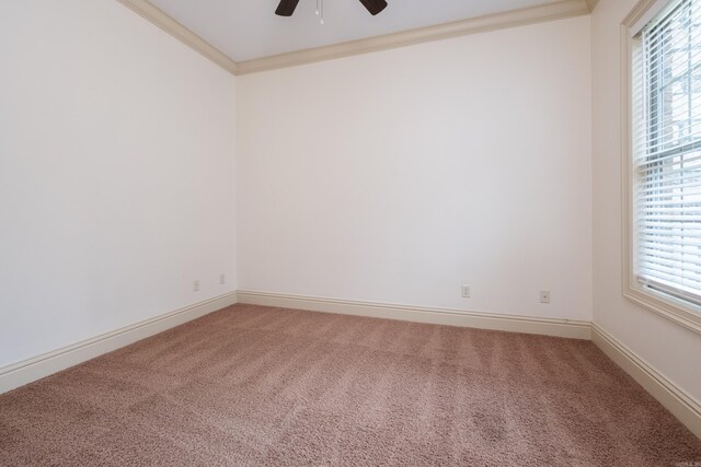 28 Talmont Pl, Little Rock, AR 72223 - spare room with a ceiling fan, light carpet, crown molding, and baseboards