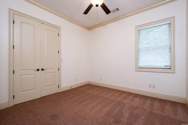 28 Talmont Pl, Little Rock, AR 72223 - empty room with carpet, crown molding, a ceiling fan, and baseboards