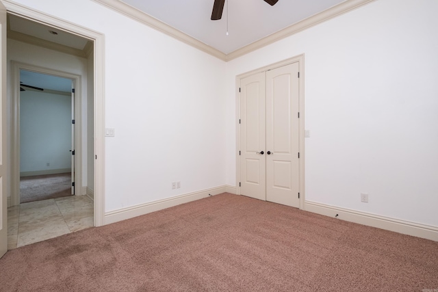 28 Talmont Pl, Little Rock, AR 72223 - empty room featuring light carpet, a ceiling fan, ornamental molding, and baseboards