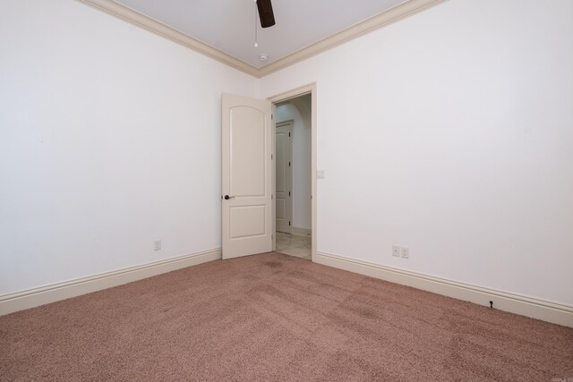 28 Talmont Pl, Little Rock, AR 72223 - carpeted spare room with crown molding, a ceiling fan, and baseboards