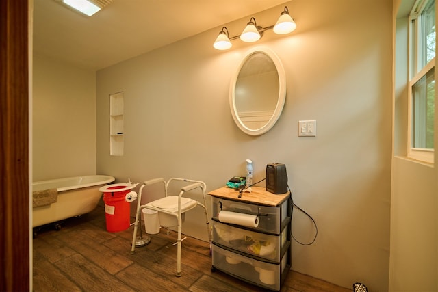 149 Firetower, Hardy, AR 72542 - bathroom with wood finished floors and a freestanding tub