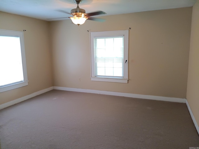 1000 Gum Springs Rd, Searcy, AR 72143 - spare room with light carpet, a ceiling fan, and baseboards