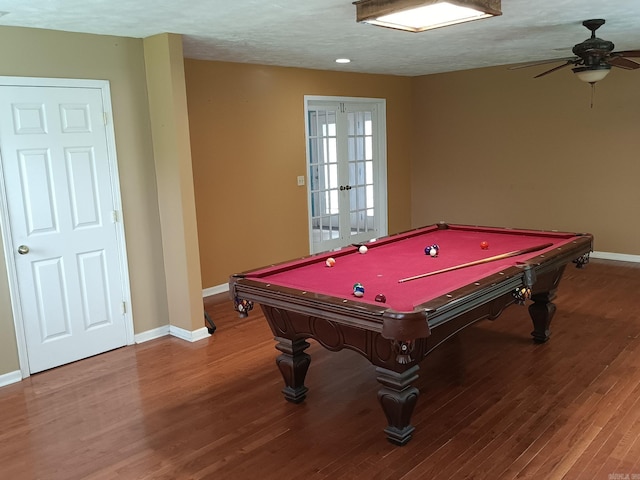1000 Gum Springs Rd, Searcy, AR 72143 - game room featuring baseboards, a ceiling fan, wood finished floors, and billiards