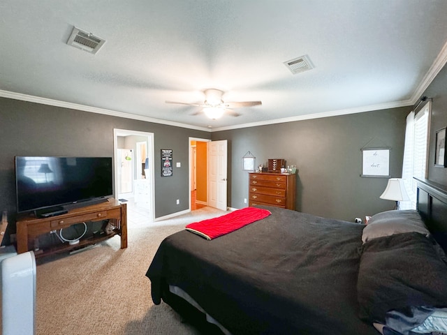 6 Palmer Ct, Searcy, AR 72143 - bedroom featuring carpet floors, crown molding, a ceiling fan, and baseboards