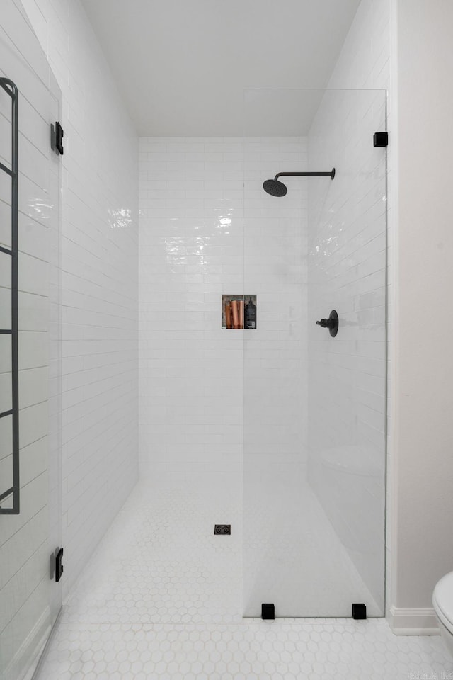 9 Lakeview Ter, Mount Ida, AR 71957 - full bath with toilet, a shower stall, and tile patterned floors