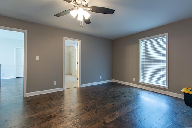 10 Silverwood Ct, North Little Rock, AR 72116 - unfurnished room with ceiling fan, dark wood-type flooring, and baseboards