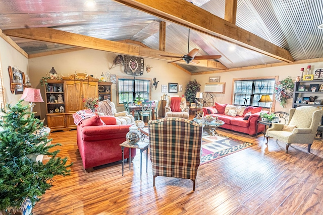 4531 Lee Road 225, Marianna, AR 72360 - living room featuring light wood finished floors, plenty of natural light, ceiling fan, and a wall mounted AC