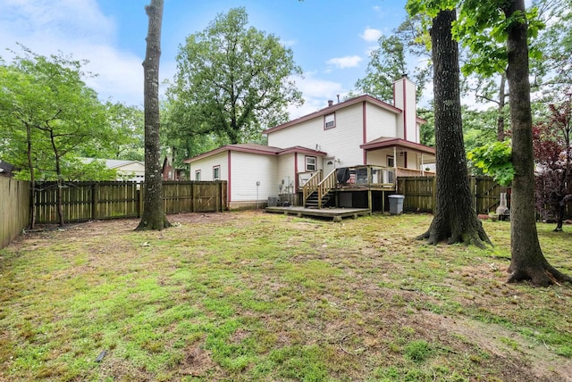 40 High Timber Dr, Maumelle, AR 72113 - view of yard featuring a wooden deck and stairs