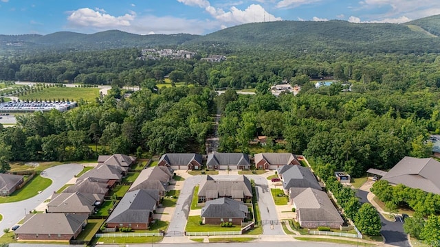 425 Valley Ranch Cir, Little Rock, AR 72223 - aerial perspective of suburban area featuring a forest and mountains