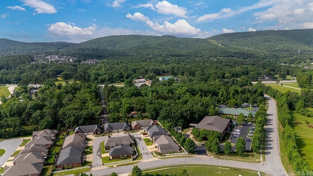 425 Valley Ranch Cir, Little Rock, AR 72223 - aerial perspective of suburban area with a mountainous background and a forest